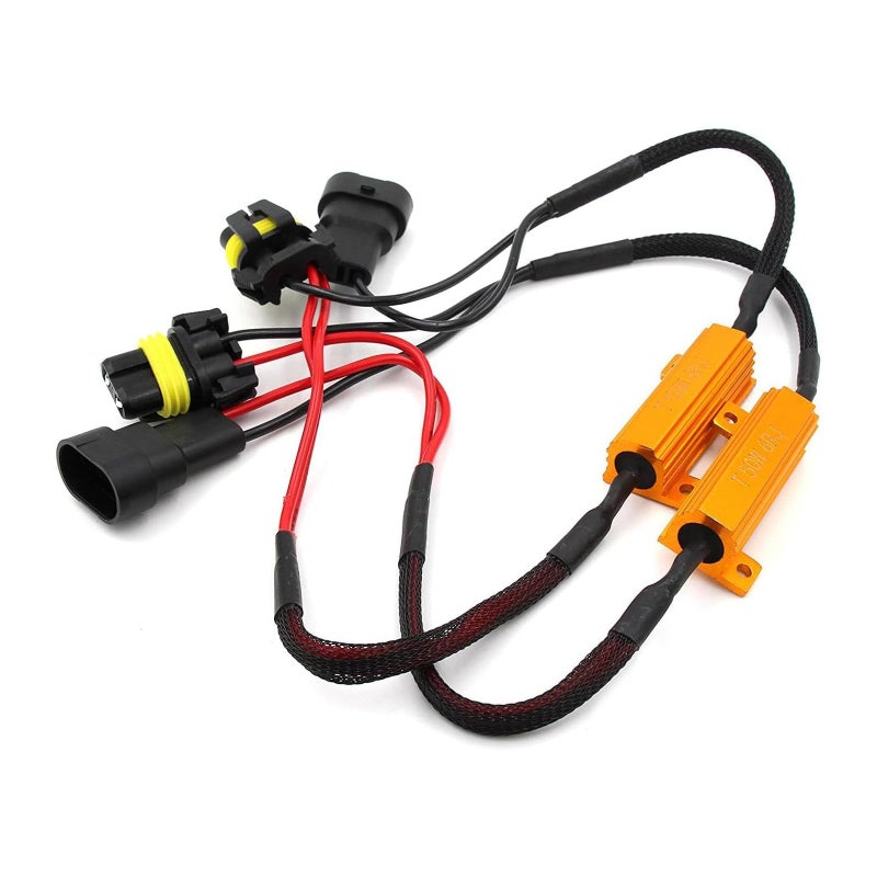 Dogary 2 PCS Car LED Light Bulb Decoder, 9005/9006 LED Load Resistor Kit, Car Light Bulb Relay Harness Adapter, Anti Flicker Error Decoder, Universal for Most Cars (Black) - Image 1