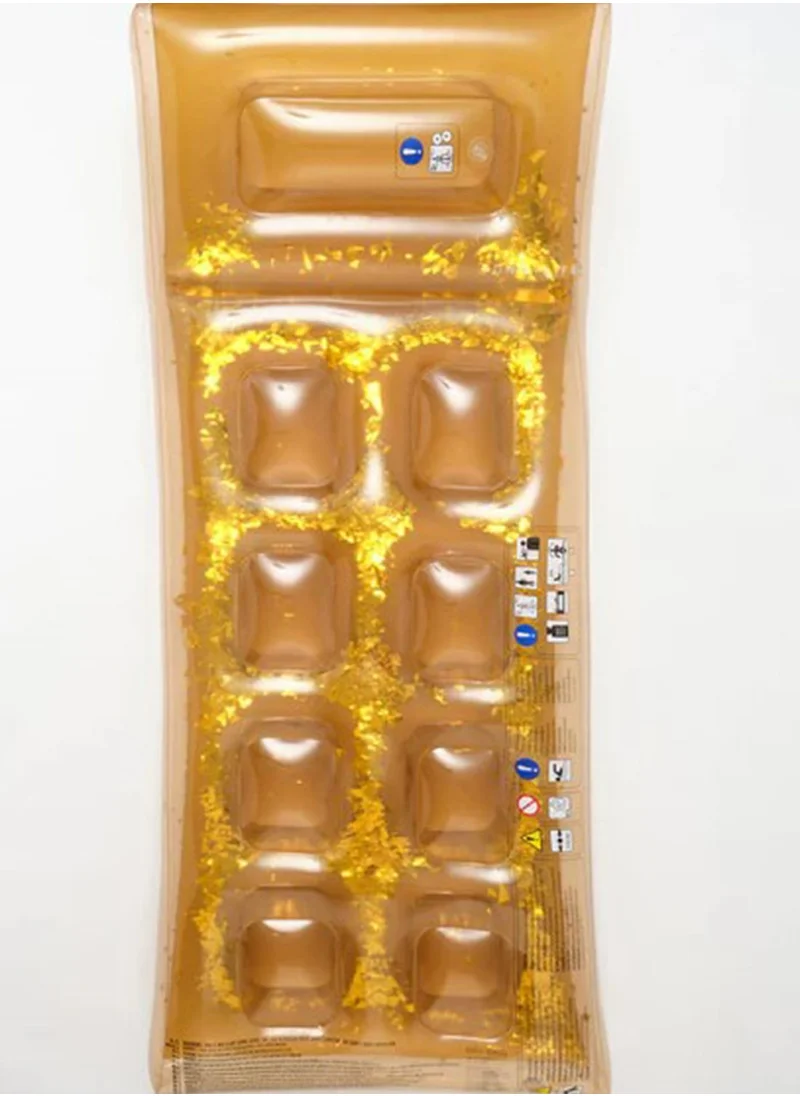 SUNNY LIFE Disco Gold Retro Lie-On Inflatable Lilo Pool Float