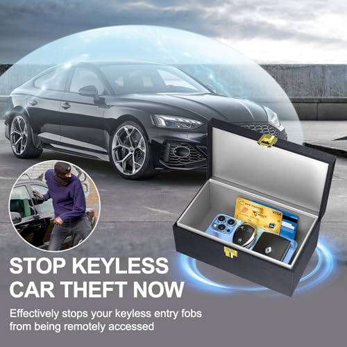 Samfolk Faraday Box with Faraday Bags for Car Keys, Car Key Signal Blocking Box, Keyless Entry Car Key Safe Protector Anti-Theft Shielding Cage - Image 2