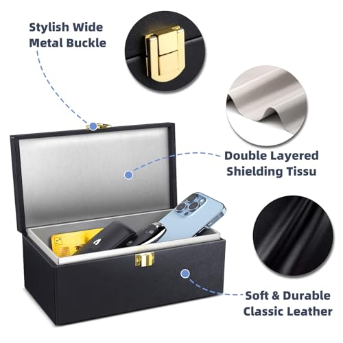 Samfolk Faraday Box with Faraday Bags for Car Keys, Car Key Signal Blocking Box, Keyless Entry Car Key Safe Protector Anti-Theft Shielding Cage - Image 4