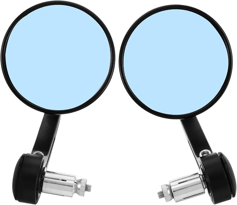 Retro Black Motorcycle Rear View Mirrors 1 Pair For Scooter Electric Bike Safety - Image 1
