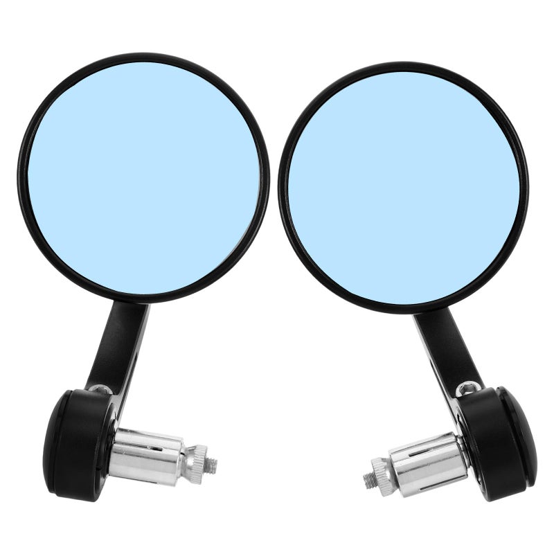 Retro Black Motorcycle Rear View Mirrors 1 Pair For Scooter Electric Bike Safety - Image 2