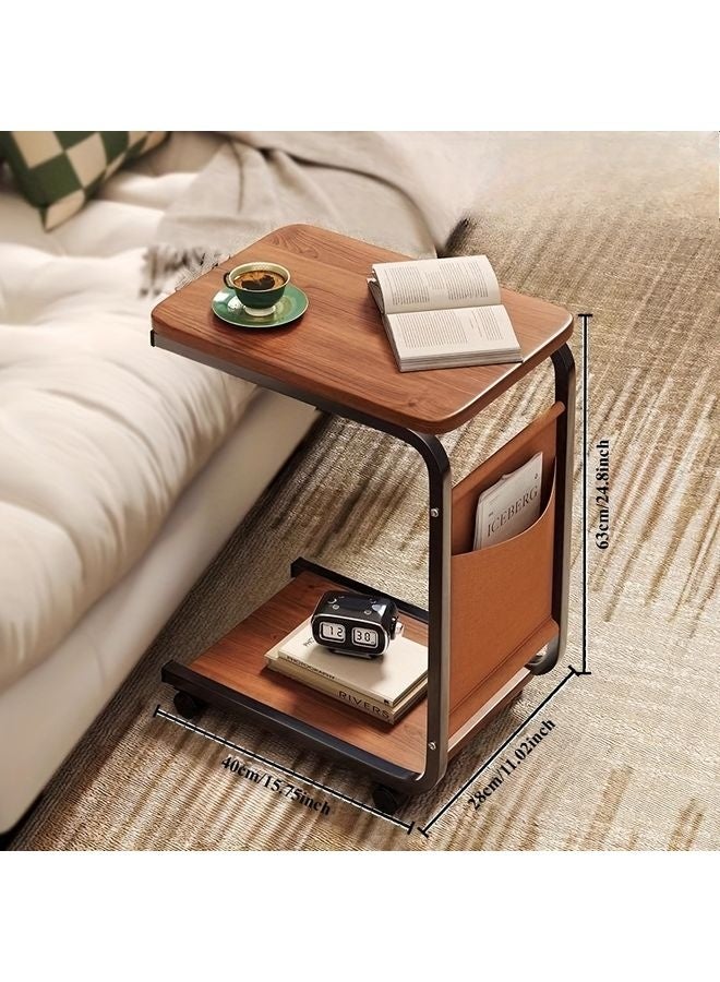 هومستر طاولة جانبية حديثة تدحرجت مع آلية انزلاقية -إطار خشبي ومعدني خفيف الوزن، تصميم صغير لغرفة المعيشة، غرفة النوم، أو الأريفة، مثالية للقهوة والكتب، والزهور الزخرفية، الطاولة الجانبية الأريكة، زهرية الزهور الزخرفية، زهرية المعادن الأنيقة - Image 2