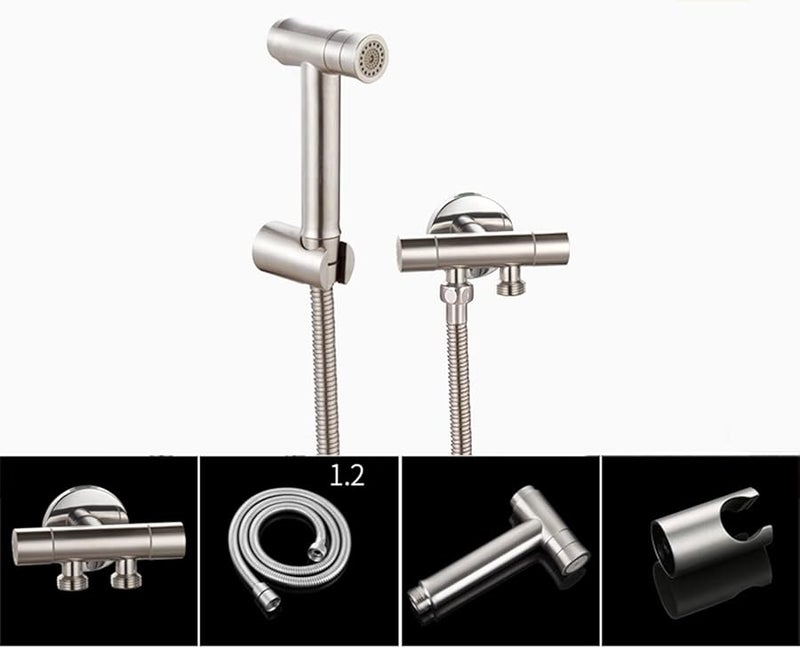 Handheld Toilet Sprayer Stainless Steel Portable Diaper Sprayer with Hose and Bracket Size A - Image 3