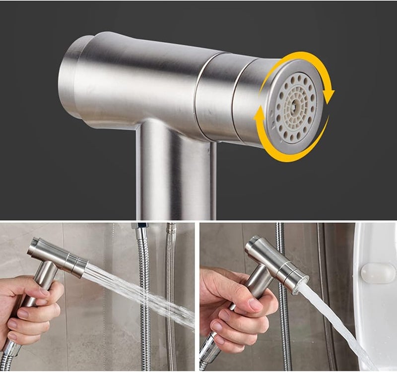 Handheld Toilet Sprayer Stainless Steel Portable Diaper Sprayer with Hose and Bracket Size A - Image 4