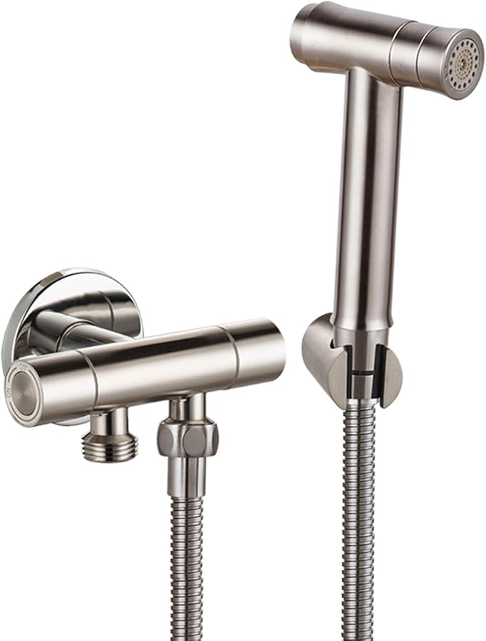 Handheld Toilet Sprayer Stainless Steel Portable Diaper Sprayer with Hose and Bracket Size A - Image 2