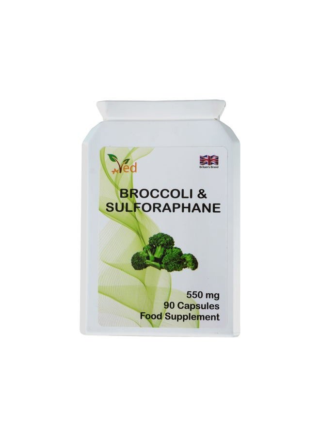 Ved Broccoli Sulforaphane, Broccoli Powder Rich in Vitamins and Minerals, 550 mg, 90 Capsules (Supply for 45 Days) - Image 1