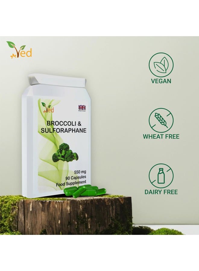 Ved Broccoli Sulforaphane, Broccoli Powder Rich in Vitamins and Minerals, 550 mg, 90 Capsules (Supply for 45 Days) - Image 4