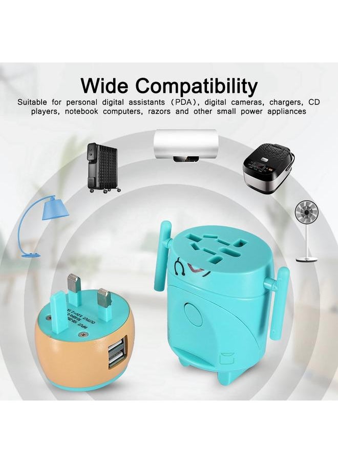 Thoraya Universal Conversion Converter Global Charger Plug Travel Power Adapter Dual USB 100-250V  - Image 4
