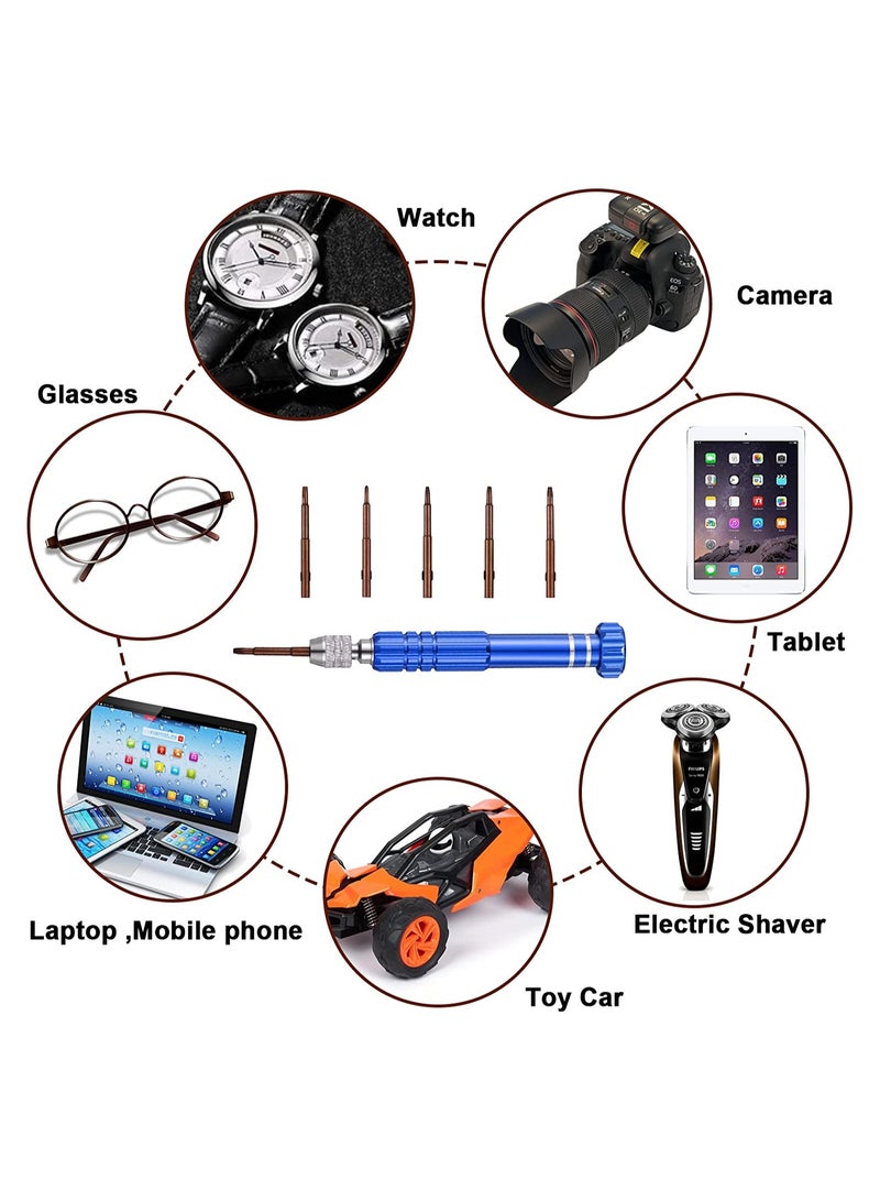 Zikra 18 Pcs Mini Screwdriver Set, 5-in-1 Multifunctional Screwdriver Slotted and Professional Precision Tiny Screwdriver Set for Eyeglass, Sunglass, Watch, Jewelry, Computer Repair Tool Kit, 3 colors - Image 5