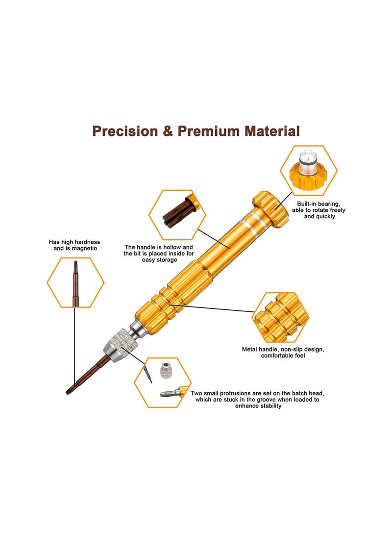 Zikra 18 Pcs Mini Screwdriver Set, 5-in-1 Multifunctional Screwdriver Slotted and Professional Precision Tiny Screwdriver Set for Eyeglass, Sunglass, Watch, Jewelry, Computer Repair Tool Kit, 3 colors - Image 3