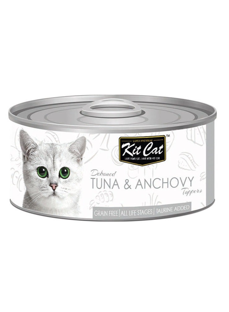 Kit Cat Pack of 24PC Deboned Tuna And Anchovy Topper Cat Wet Food 80g - Image 2
