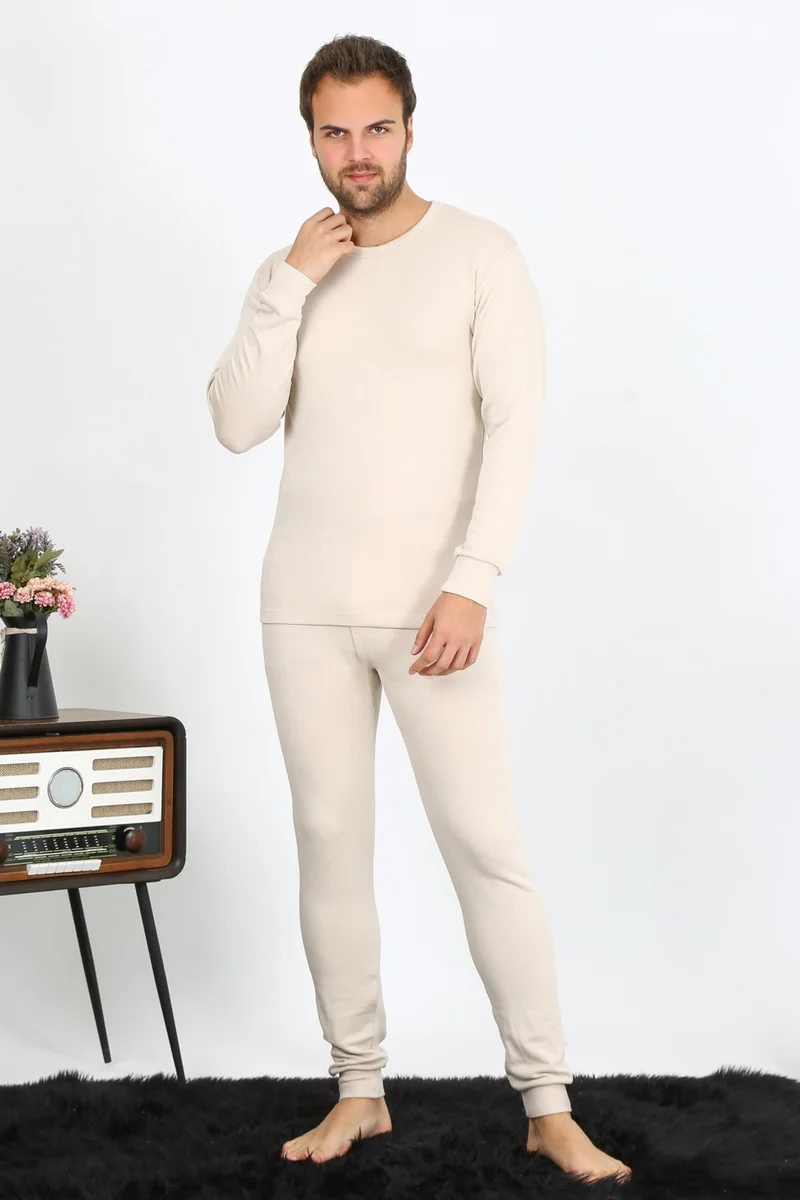 اكبينيز Men's Cotton Cream Underwear Set 19103