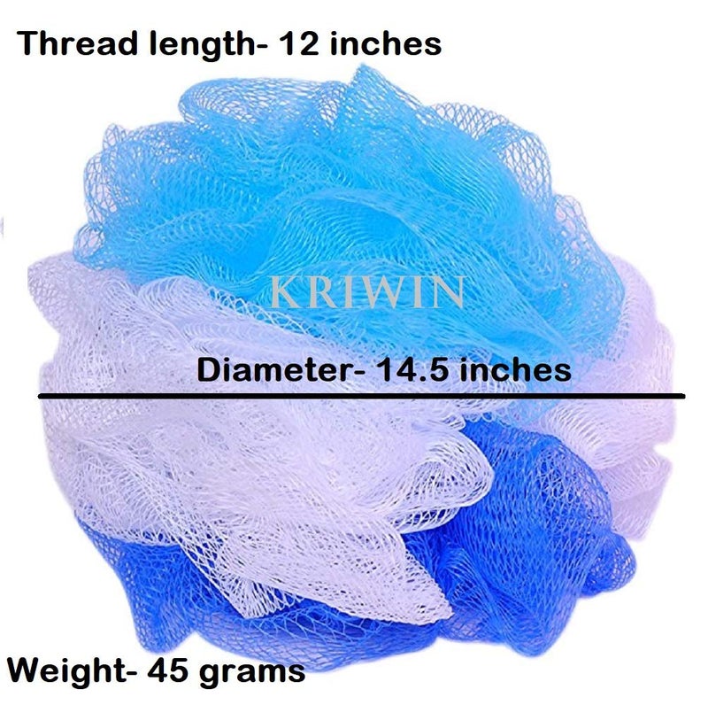 KRIWIN Set of 4 Bath Loofahs(Large Size) 45 grams (Pink & Blue) - Image 3