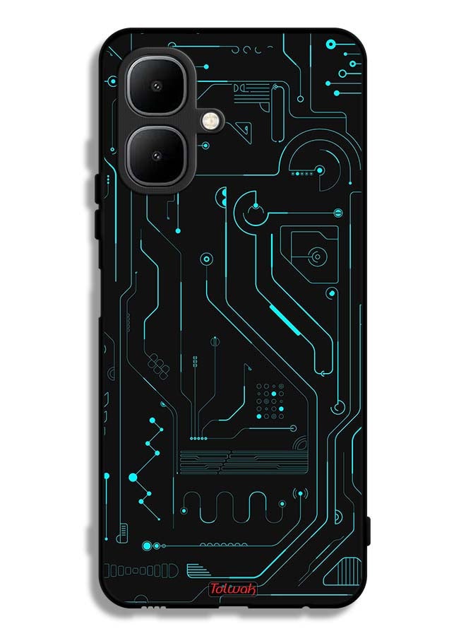Tolwak Tecno Pop 10 Protective Case Cover Digital Art Circuits Minimalism Multiple Display