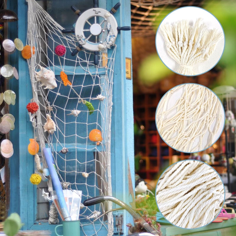 ZNBSIXP Fishing Net Decoration 79 x 39 Inch Natural Decorative Fish Net,Fish Netting for Decoration,Birthday Decorations Fishnet Decor,Decorative Fishing Nets for Wedding Beach Party - Image 4