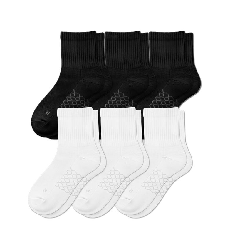 Elementa Crew Socks 6 Pairs (3 Black & 3 White) – Comfortable Breathable Cotton Blend Socks for Daily Wear, Sports & Casual Use - Image 1