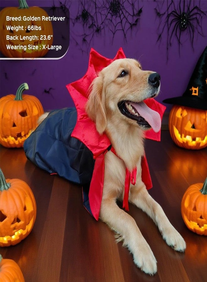 Wiz BBQT Golden Retriever Halloween Costume, Extra Large Dog Vampire Cape Cloak for Great Dane German Shepherd, Big Dog Halloween Costumes XL(Vampire,XL) - Image 2