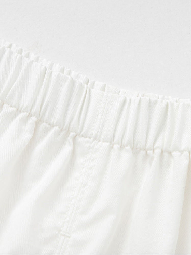 بالابالا شورت طفل قطن مع جيوب هلالية الشكل للبنات - Image 3