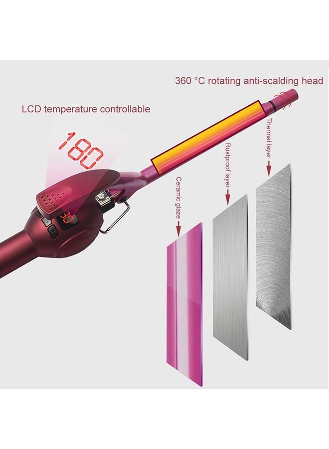 Arabest 9mm Mini Hair Curler, Thin Ceramic Curling Iron for Short & Long Hair, Ceramic Curling Iron with LED Single-Tube Professional Tourmaline, 3/8 Inch  Barrel with Adjustable Temperature, Chopstick-Style Design - Image 3