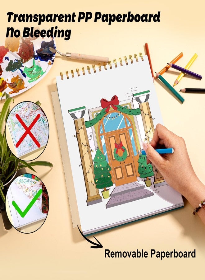 Flying Eagle Architecture Coloring Book for Adults 41 Unique Single Sided Patterns and 9 Blank Pages with 12 Colored Pencils Set 130GSM Thick Paper Stress Relief & Mindfulness Gift for Women Men, 8.5 X 11in - Image 2