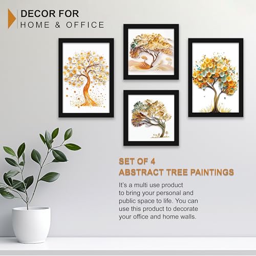 Indianara Abstract Tree Framed Gallery Wall Art, Set of 4 for Living Room | Wall Decor | Bedroom | Office | Hotel(10805) - Image 3