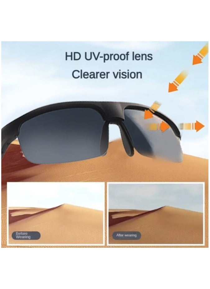 Generic Smart Bluetooth Glasses M6Pro Sunglasses Black Technology Bone Conduction Outdoor Cycling Driving Long Battery Life (Black)  - Image 3