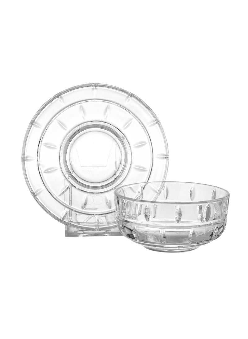 Elegant A yogurt set for sweets and nuts made of glass, 12 pieces, 6 yogurts + 6 plates - Image 4