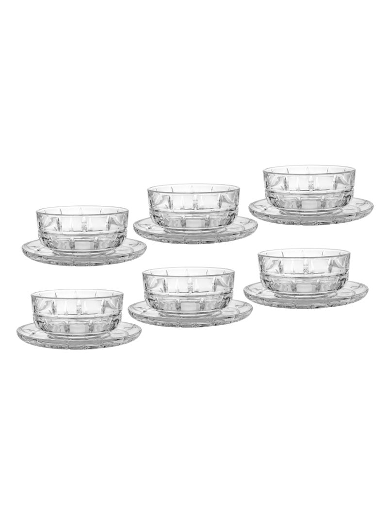 Dania A yogurt set for sweets and nuts made of glass, 12 pieces, 6 yogurts + 6 plates  - Image 1