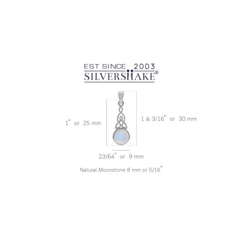 Silvershake Natural Moonstone 925 Sterling Silver Triquetra Celtic Knot Pendant - Image 2