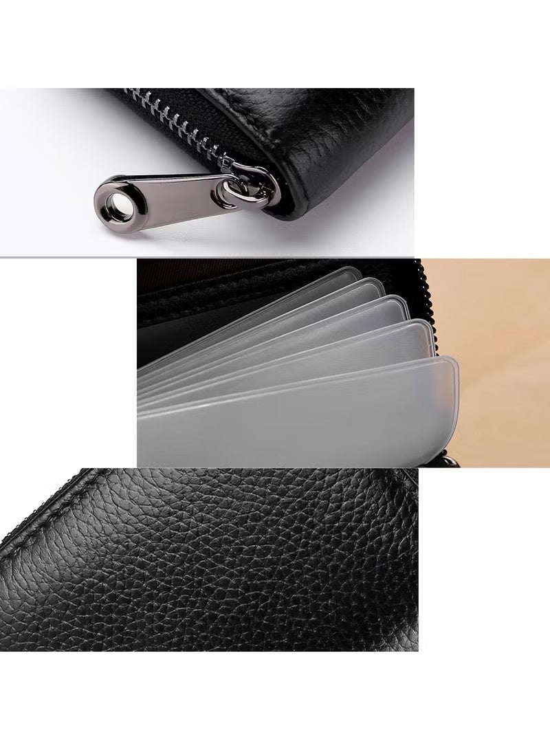 20-digit multi-function zipper card holder, large-capacity anti-degaussing bank card holder, compact and portable multi-card ID holder - Image 5