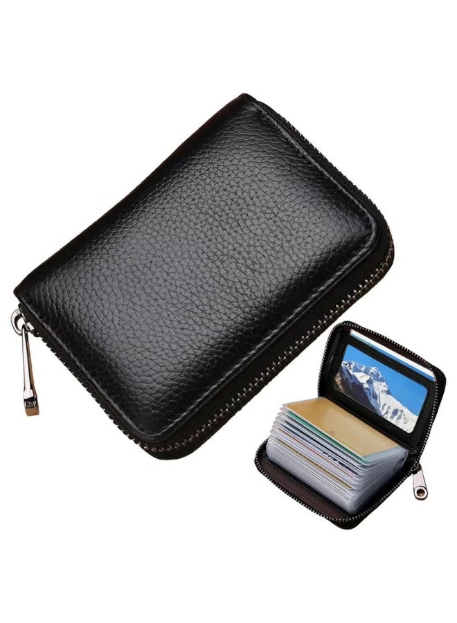 20-digit multi-function zipper card holder, large-capacity anti-degaussing bank card holder, compact and portable multi-card ID holder - Image 1