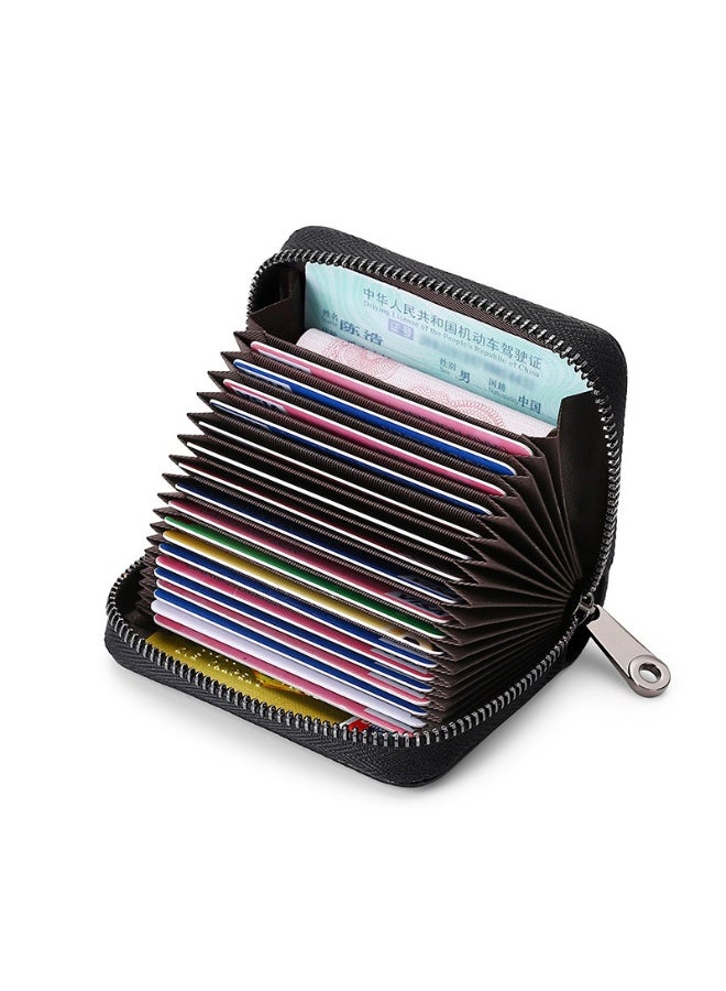 20-digit multi-function zipper card holder, large-capacity anti-degaussing bank card holder, compact and portable multi-card ID holder - Image 3