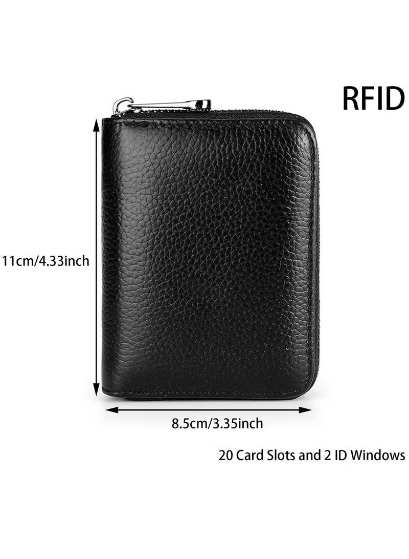 20-digit multi-function zipper card holder, large-capacity anti-degaussing bank card holder, compact and portable multi-card ID holder - Image 4