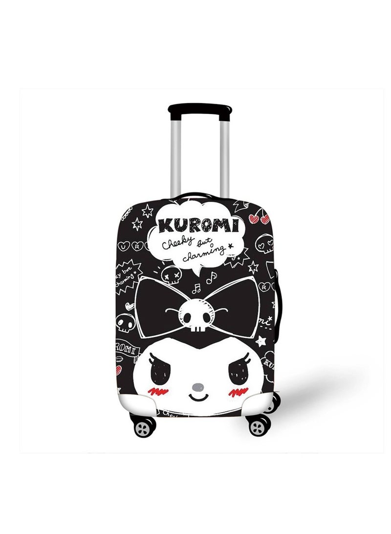 Y&D Kuromi Luggage Cover Water-Washable Suitcase Cover Spandex Elastic Luggage Protective Covers Travel Accessories Suitable for 18-32 Inch Trolley Case for Business Trip School Daily Using - Image 1