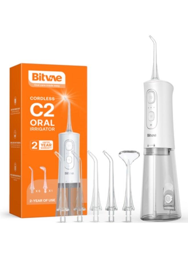Bitvae BV C2 Dental Water Flosser for Teeth Cordless Oral Irrigator with 3 Cleaning Modes 6 Jet Tips and 260ML Water Tank USB Rechargeable IPX7 Waterproof Dental Flosser for Braces and Gum Care - Image 1