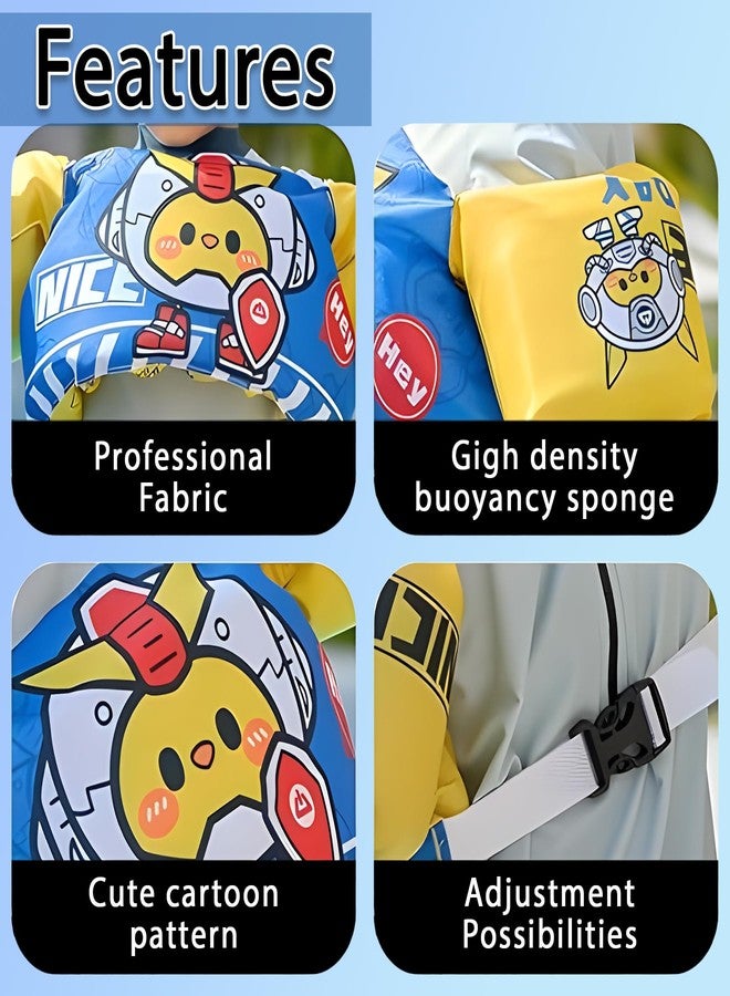 Koochie-Koo Cute Cartoon Robot Printed Cool Beach/Pool Party Float Arm Band Swimming Trainer Vest Life Jacket Safety Gear for Baby Boys and Girls 22 to 55 lbs (Pack of 1, Blue&Yellow) - Image 3
