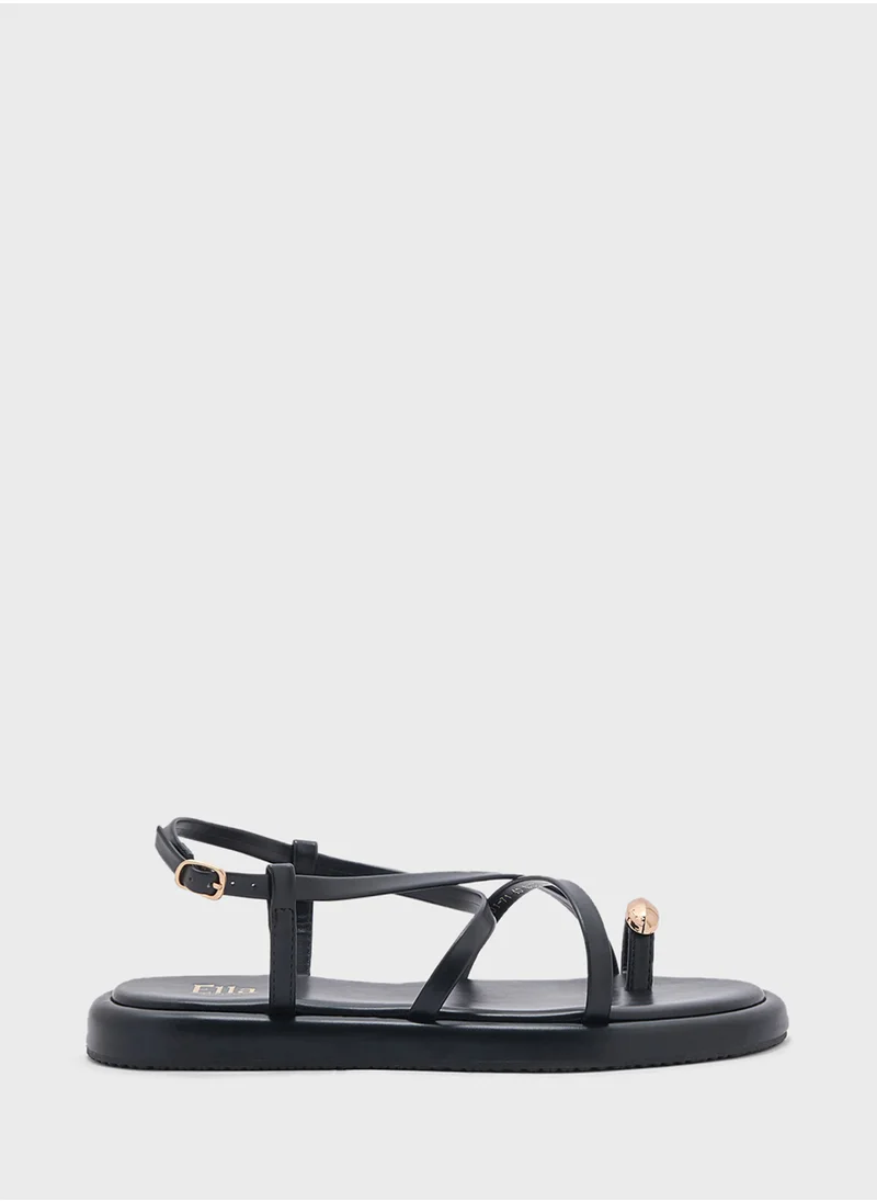 ELLA Metal Trim Toe Post Strappy Sandal