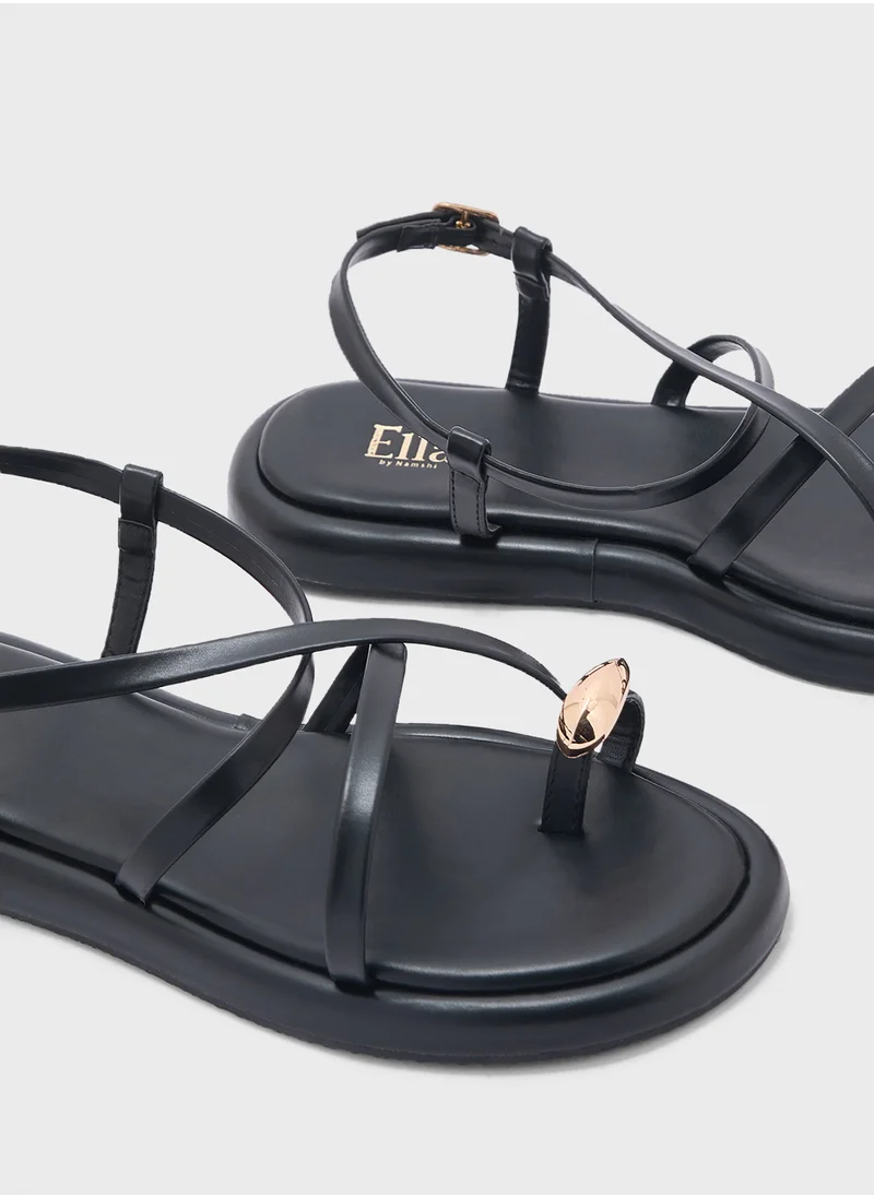 ايلا Metal Trim Toe Post Strappy Sandal