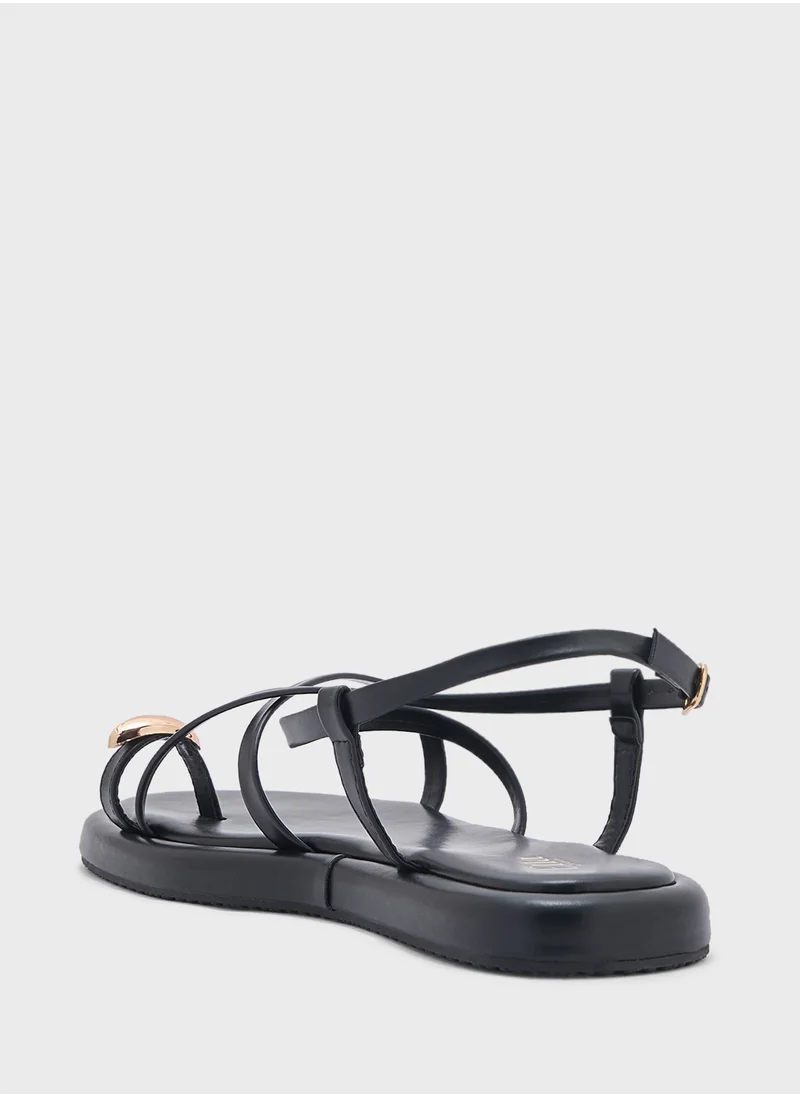 ايلا Metal Trim Toe Post Strappy Sandal