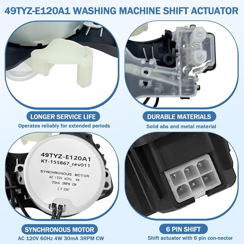 ulapithi Upgraded W10913953 W11481722 Washer Shift Actuator W10721967 Washer Pulley Clutch Kit W10006384 Washer Drive Belt Compatible with Whirlpool Maytag Amana Kenmore Washer Replaces PS10057144 W10006354 - Image 3