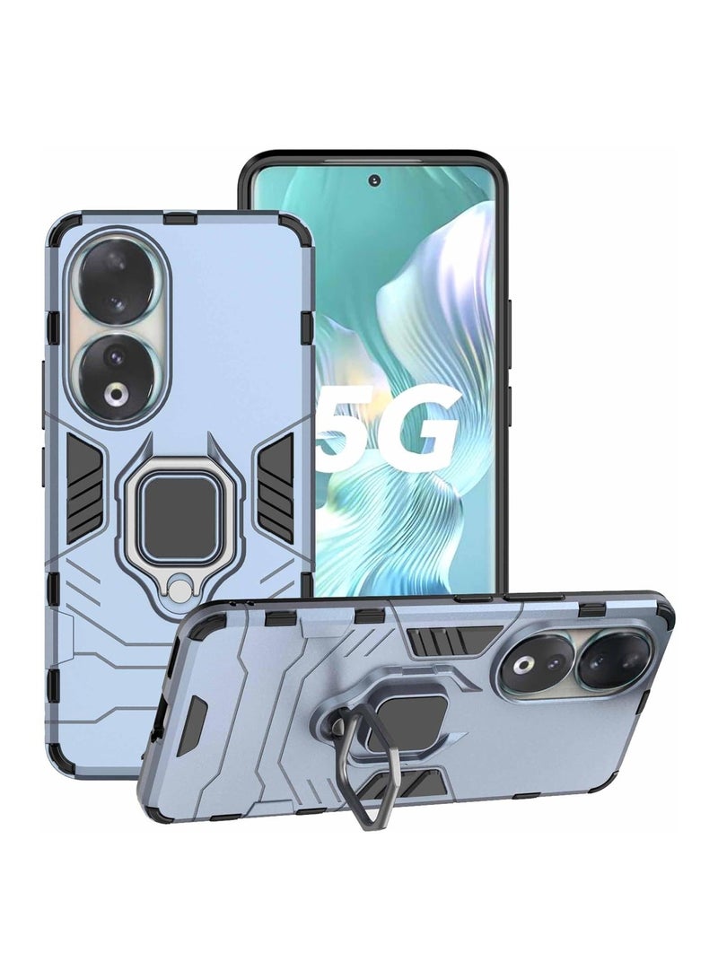 Arabest Honor 90 Case, Built-in 360° Rotate Ring Kickstand, Military Grade Shockproof Test, Heavy Duty Shockproof Protective Case for Honor 90 (6.7"), Blue - Image 1