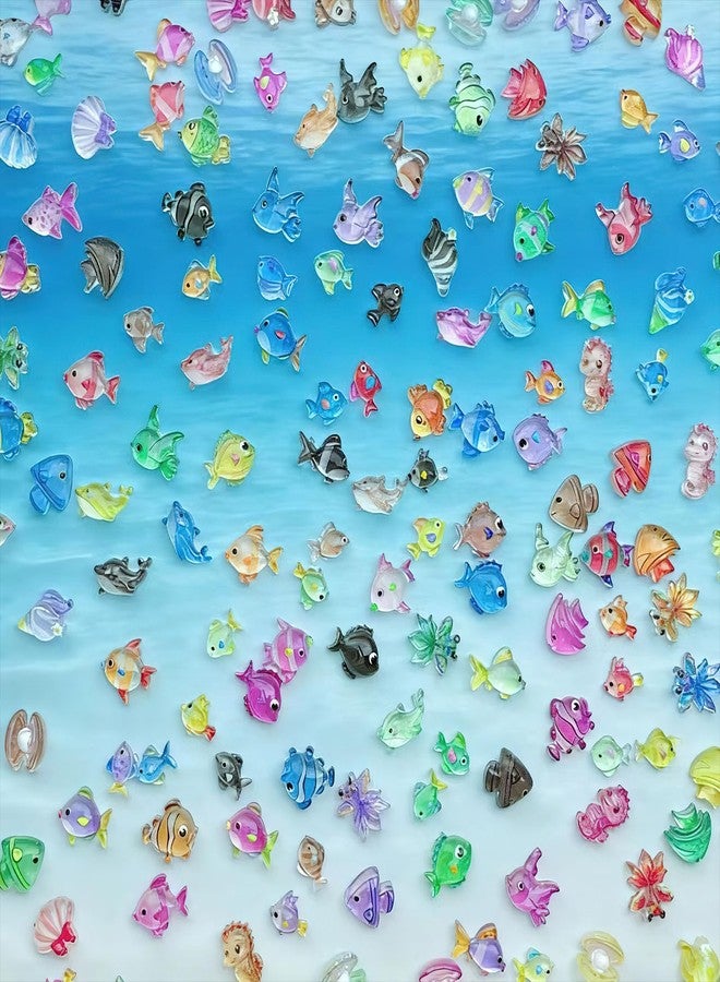 Jremg Mini Fish Nail Art Charms 3D Fish Nail Charms Colorful Fish Nail Gems Cute Ocean Resin Nail Supplies Shiny Glitter Gradient Nail Rhinestones for Women DIY Manicure Decoration 100Pcs - Image 5