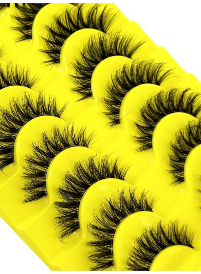 شي إن رموش صناعية من المنك - 10 ازواج من رموش المنك منفوشة بمظهر طبيعي، رموش عين القطة الناعمة قابلة لاعادة الاستخدام - Image 4