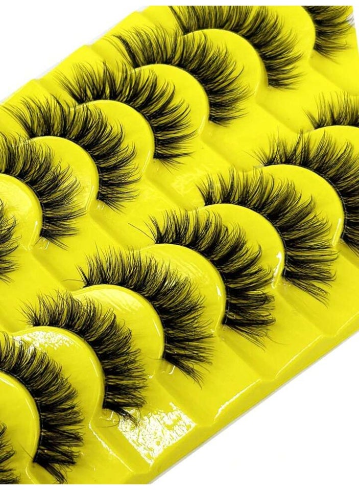 شي إن رموش صناعية من المنك - 10 ازواج من رموش المنك منفوشة بمظهر طبيعي، رموش عين القطة الناعمة قابلة لاعادة الاستخدام - Image 3