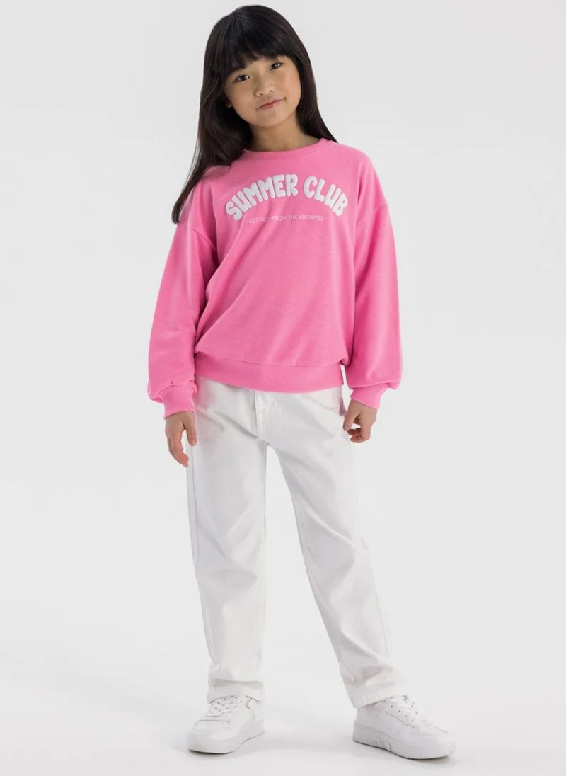 مينوتي Teen Girls Twill Mom Fit Trousers