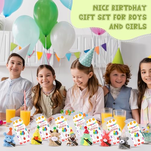 Wiwiqing 36 Pcs Christmas Birthday Gifts Birthday Plush Bulk 12 Mini Stuffed Animals with 12 Cards and 12 Bags for Students Plush Animal Toys for Christmas Classroom Gifts Xmas Party Bag Fillers - Image 5