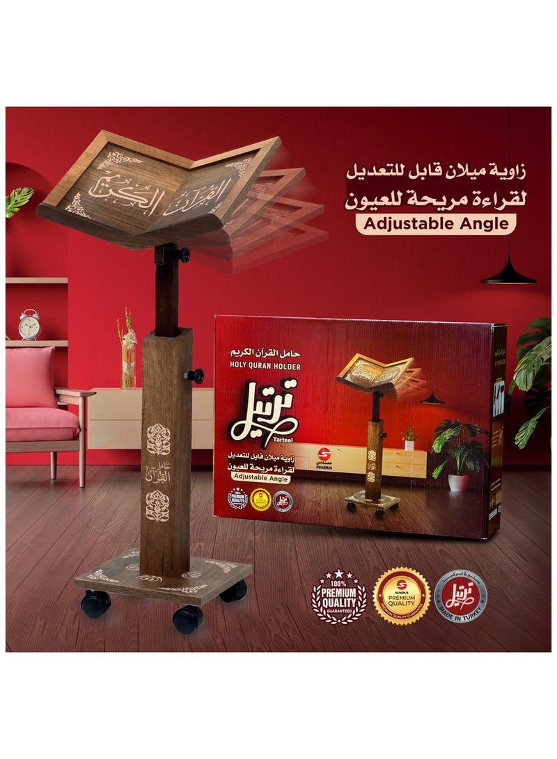 سندس حامل القرآن زاوية ميل وارتفاع قابل للتعديل خشب طبيعي عالي الجودة  - Image 3