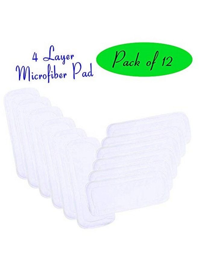 The Little Lookers 4 Layer Nappy Cloth Liners Washable & Reusable Microfiber Diaper Insert Pads For Babies Infants Children Toddlers (White Pack Of 12)  - Image 3