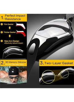 Sthxyfaith Premium Swimming Goggles with Silicone Cap, Nose Plugs & Ear Plugs for Men, Women & Teenagers, - Clear Vision, 180° Panoramic View, Polarized, Anti-Fog, UV Protection, Leak-Proof Eyewear  - Image 4